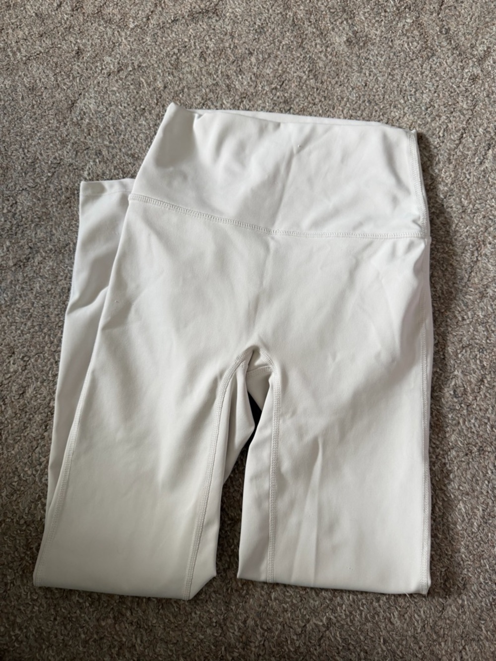 Cream High-Waist Leggings